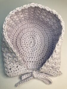 Baby Cotton by Peter Pan 8ply - Yarn Review, with link to FREE baby bonnet and twist headband patterns.