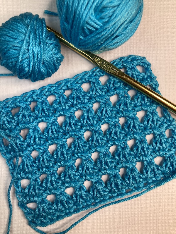 blue crochet swatch