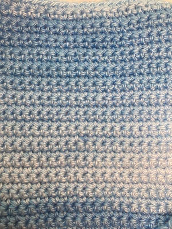 blue swatch of crochet starburst ficio