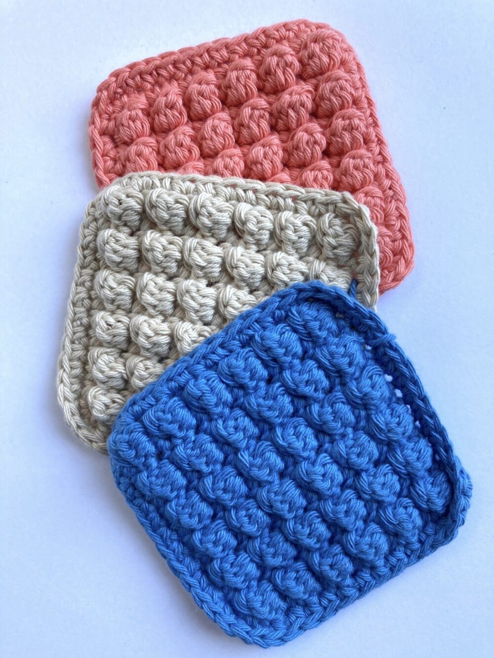 cotton-crochet-square-face-scrubbie-set-salmon-beige-blue