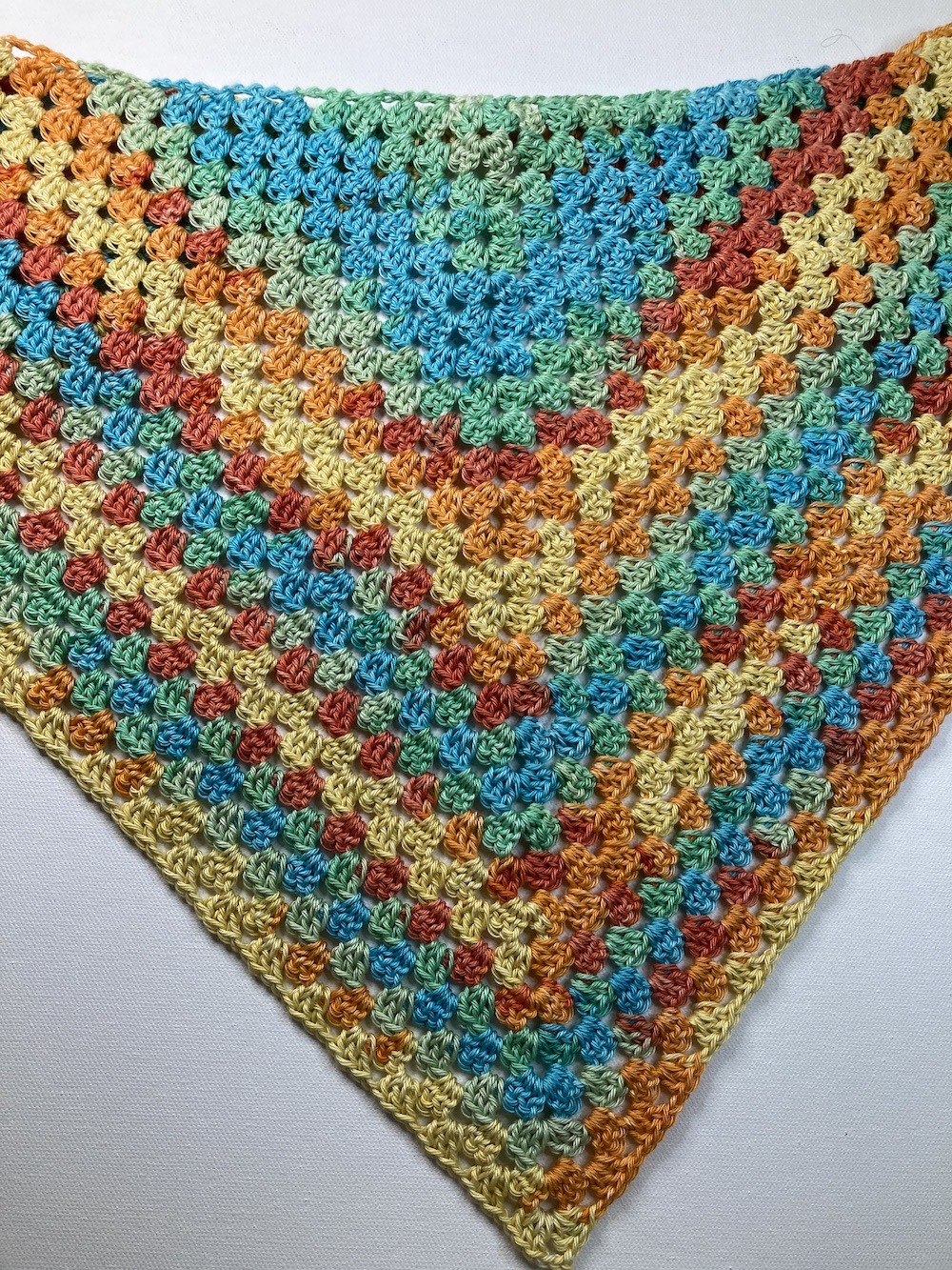 crochet granny stitch shawl in camilla cotton magic yarn