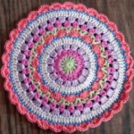 pink, salmon and white crochet felicity mandala