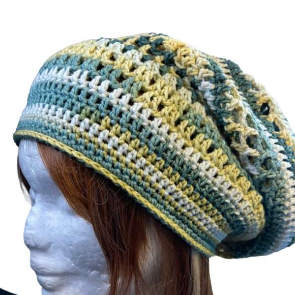 crochet-slouch-hat-shades-of-green-yellow